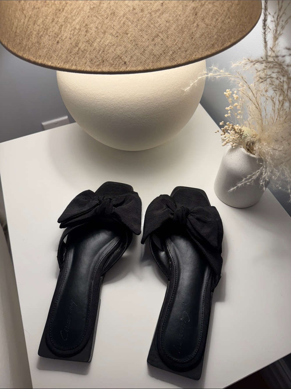 Sam Edelman Black Bow Slide Mules